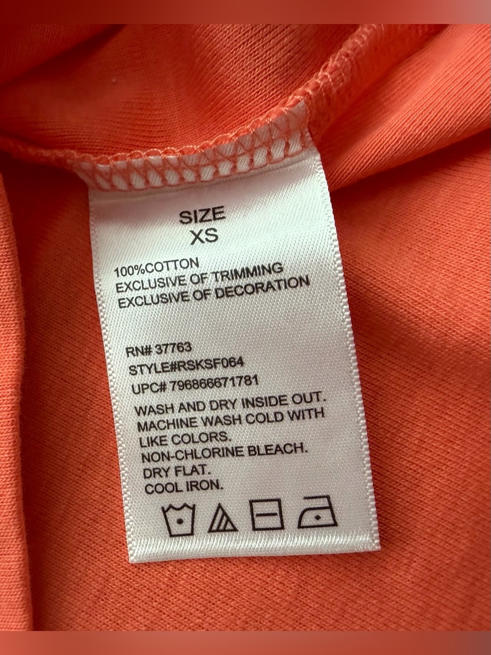 Rafaella Women’s Top Size XS Orange/Coral Short Sleeve With Embellishment - Picture 3 of 6